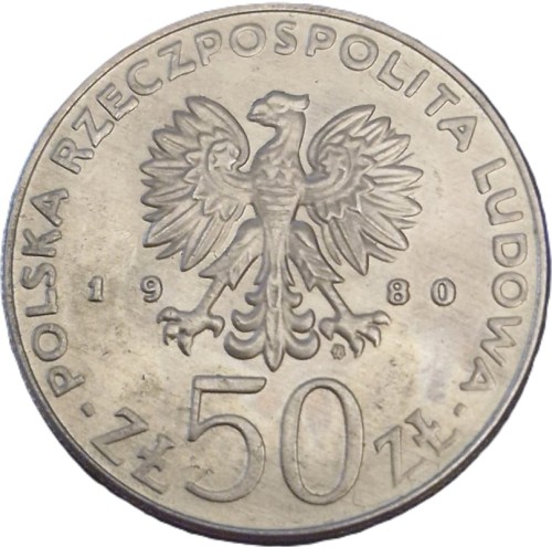 Moneta 50 zł Bolesław Chrobry 1980 awers
