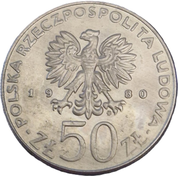 Moneta 50 zł Bolesław Chrobry 1980 awers