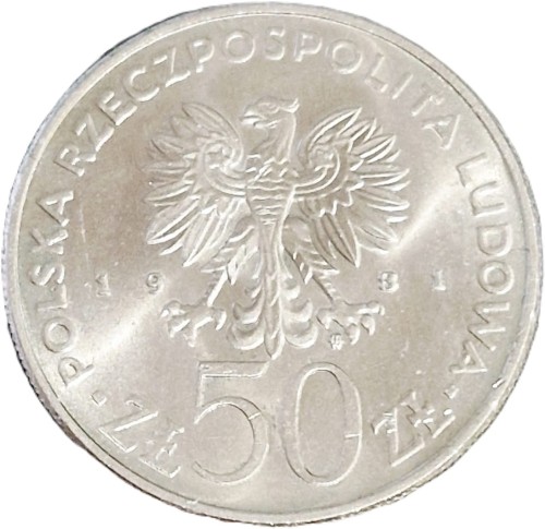 Moneta 50 zł Bolesław Śmiały 1981 awers