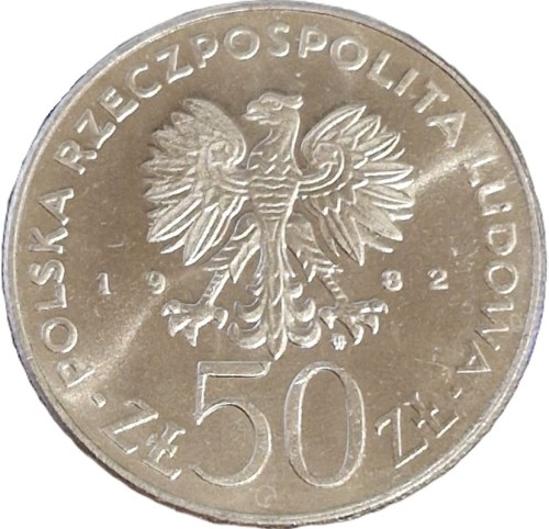 Moneta 50 zł Bolesław Krzywousty 1982 awers