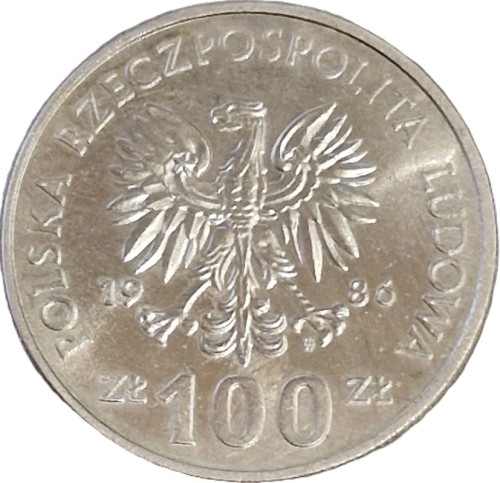 Moneta 100 zł Władysław Łokietek 1986 awers