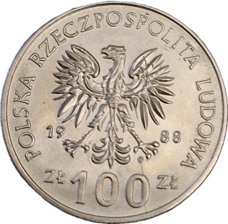 Moneta 100 zł Jadwiga 1988 awers
