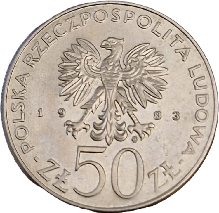 Moneta 50 zł Jan III Sobieski 1983 awers