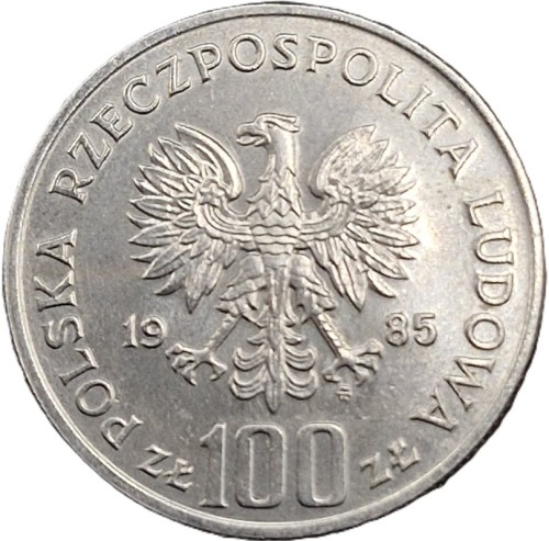 Moneta 100 zł Przemysław II 1985 awers
