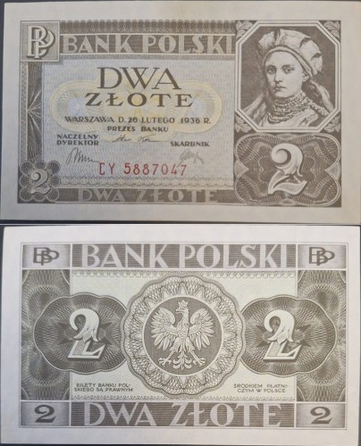 Banknot 2 złote 1936