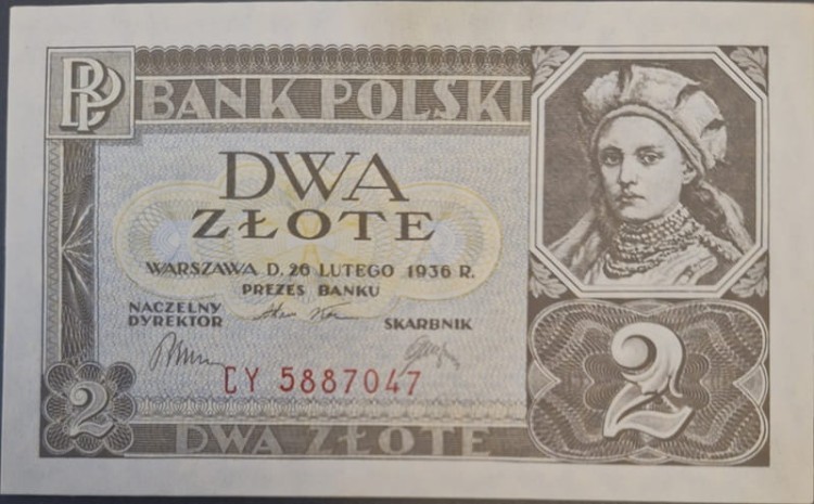 Banknot 2 złote 1936 awers