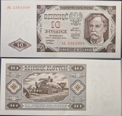 Banknot 10 złotych 1948