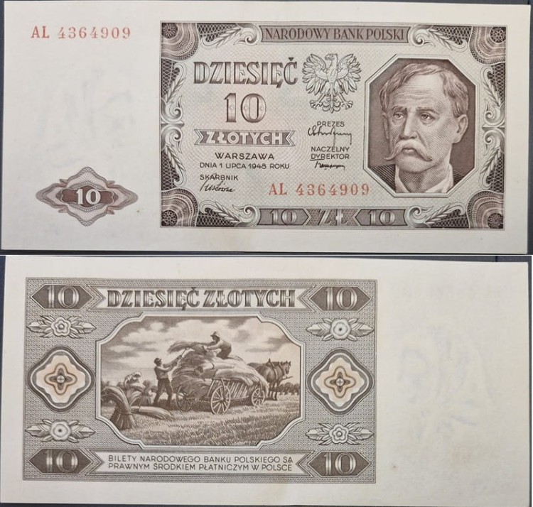Banknot 10 złotych 1948