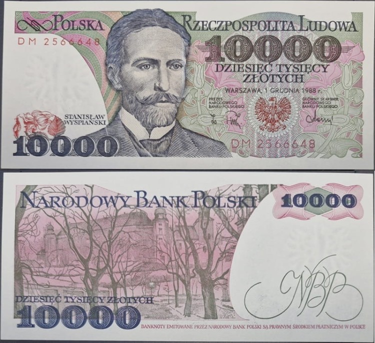 Banknot PRL 10000 zł 1988