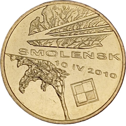 Moneta okolicznościowa 2 zł Smoleńsk Pamięci Ofiar 2011 rewers