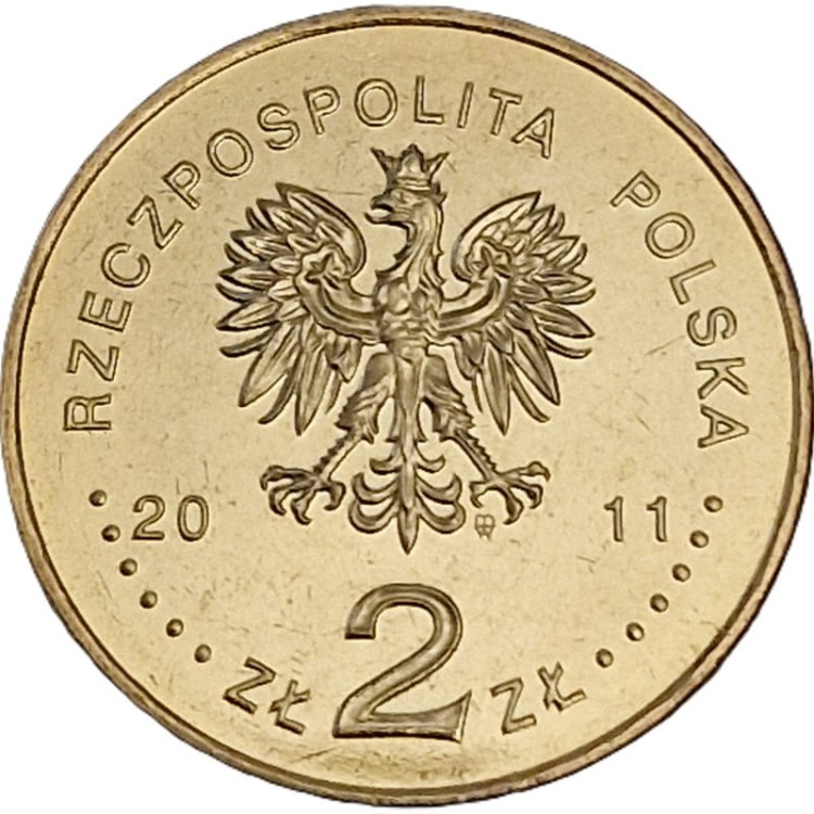 Moneta okolicznościowa 2 zł Smoleńsk Pamięci Ofiar 2011 awers