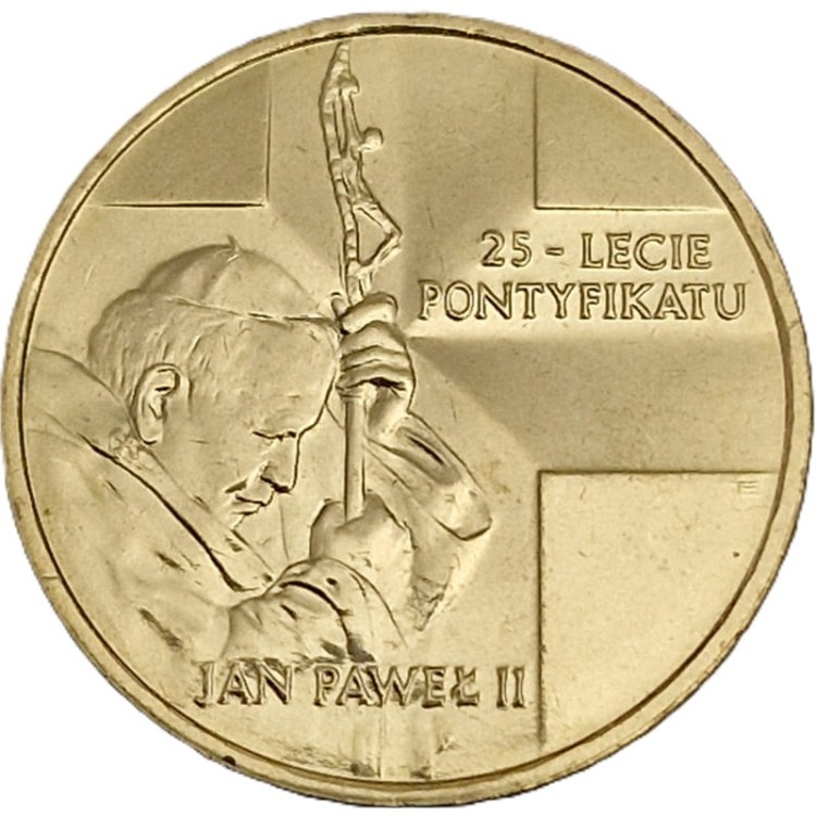 Moneta okolicznościowa 2 zł Jan Paweł II 25 lat pontyfikatu 2003 rewers