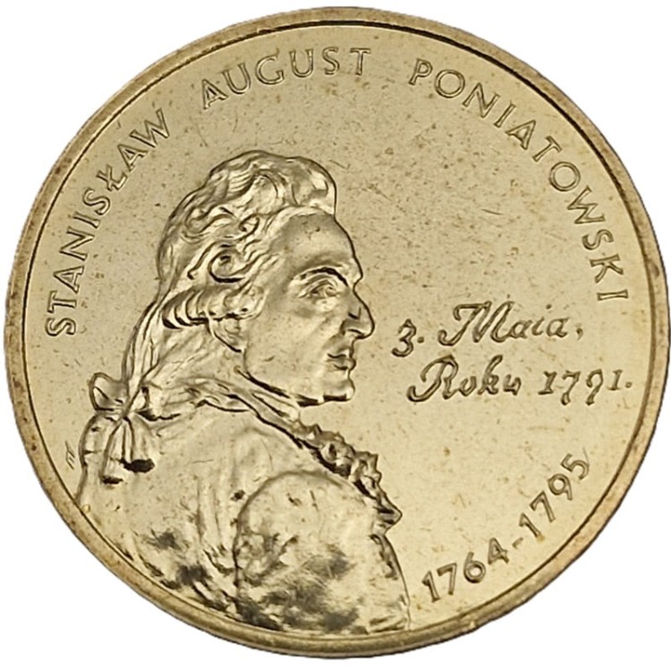 Moneta okolicznościowa 2 zł Stanisław August Poniatowski 2005 rewers