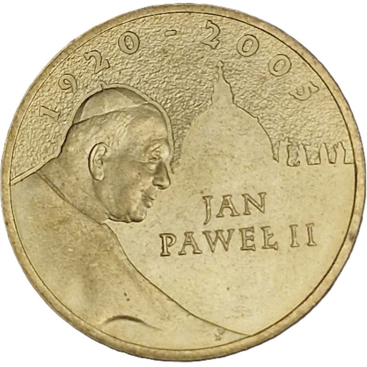 Moneta okolicznościowa 2 zł papież Jan Paweł II 2005 rewers