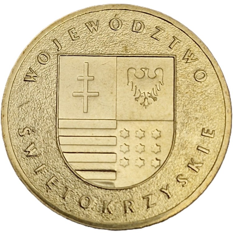Moneta okolicznościowa 2 zł Województwo Świętokrzyskie 2005 rewers