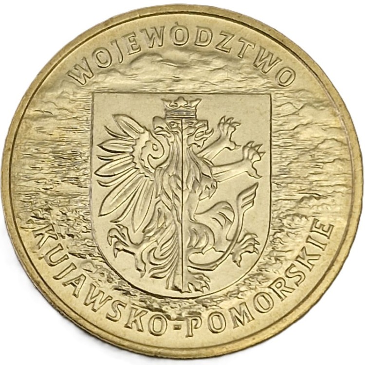 Moneta okolicznościowa 2 zł Województwo Kujawsko-Pomorskie 2004 rewers