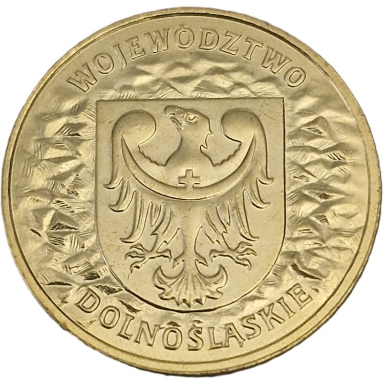 Moneta okolicznościowa 2 zł Województwo Dolnośląskie 2004 rewers
