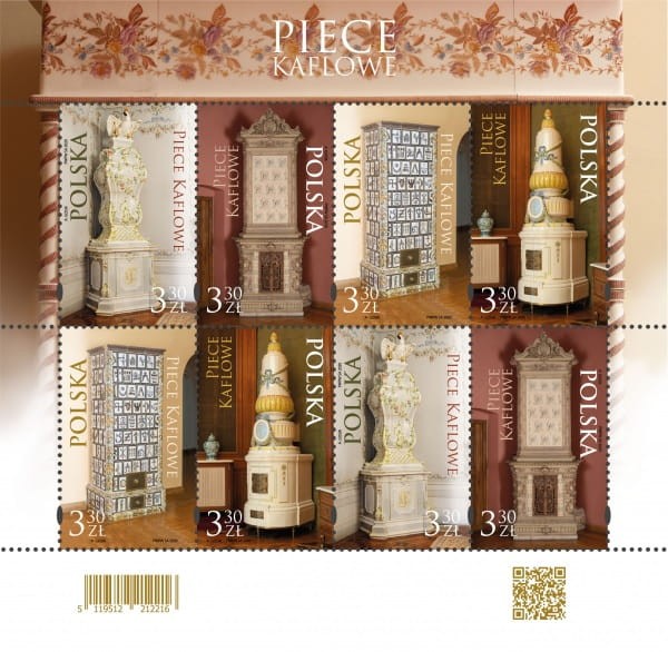 Znaczki Piece kaflowe Arkusz 2020