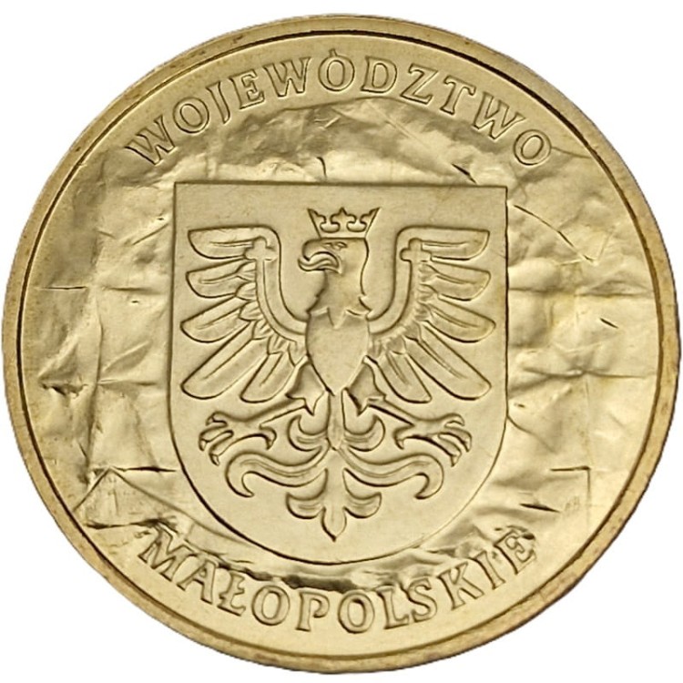 Moneta okolicznościowa 2 zł Województwo Małopolskie 2004 rewers