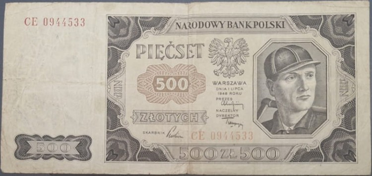 500 zł 1948 r. stan 3 awers