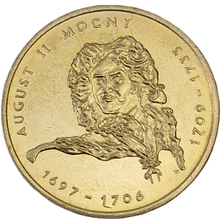 Moneta okolicznościowa 2 zł August II Mocny 2002 rewers