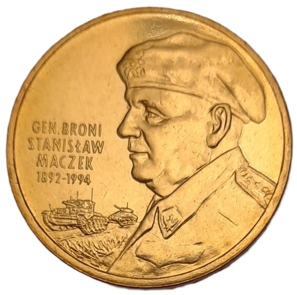 Moneta okolicznościowa 2 zł Generał Stanisław Maczek 2003 rewers