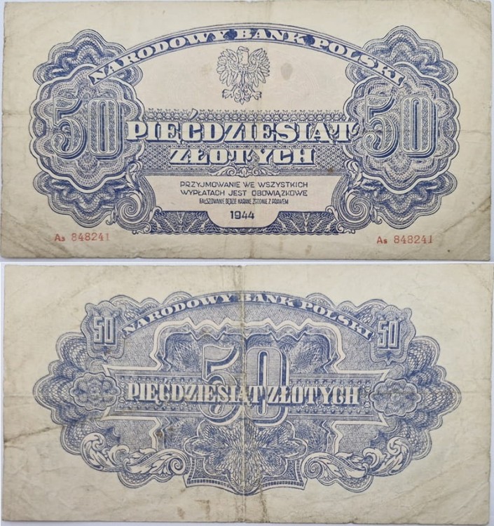50 zł 1944 seria lubelska