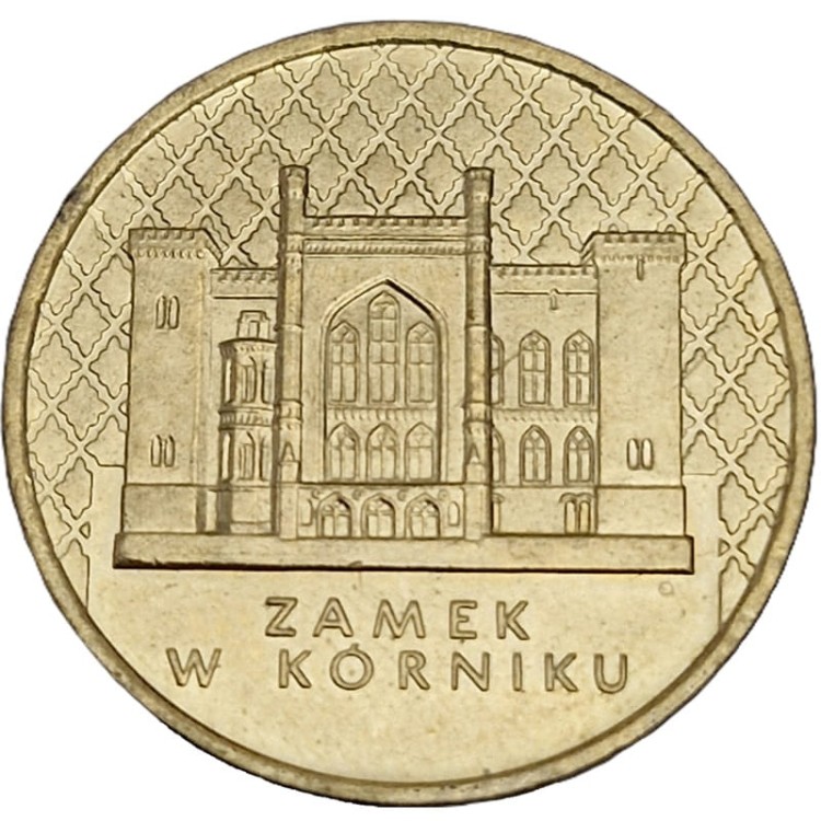 Moneta okolicznościowa 2 zł Zamek w Kórniku 1998 rewers
