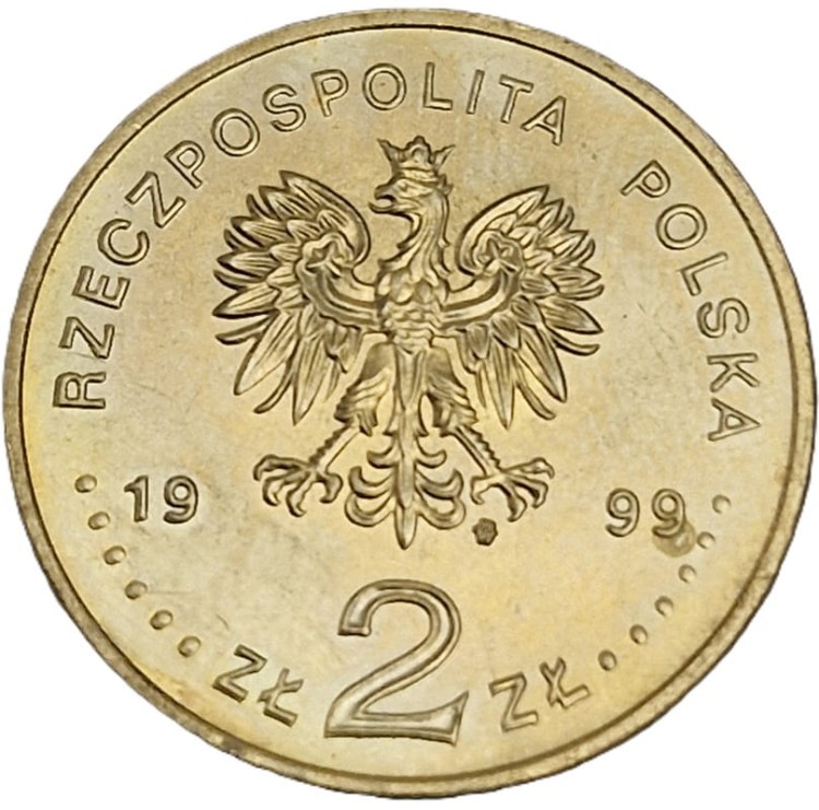 Moneta okolicznościowa 2 złote Ernest Malinowski 1999 awers