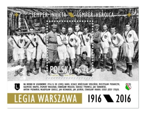 Znaczek Legia Warszawa 1916 - 2016 Blok 2016 r.