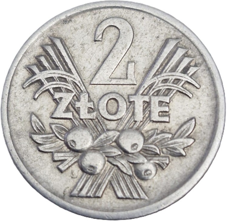 Moneta 2 złote Jagody 1973 stan 2 rewers