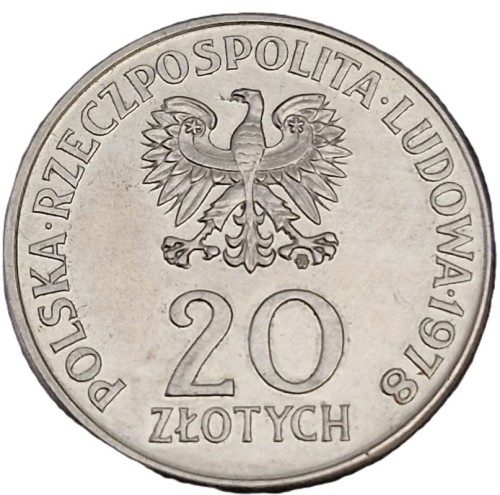 Moneta 20 zł Interkosmos Pierwszy Polak w Kosmosie 1978 awers