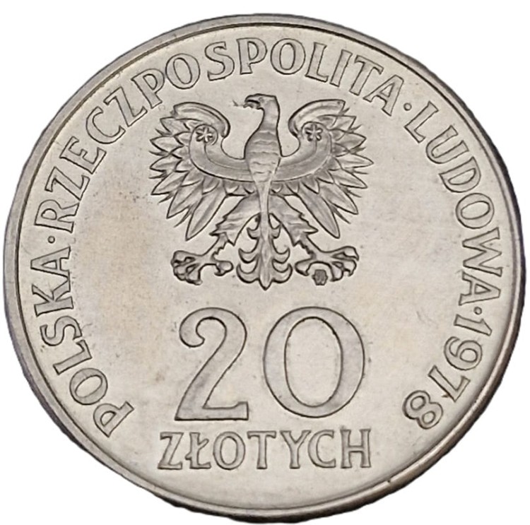 Moneta 20 zł Interkosmos Pierwszy Polak w Kosmosie 1978 awers