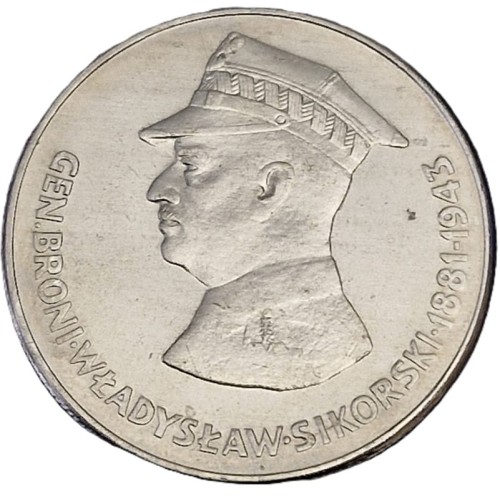 Moneta 50 zł Władysław Sikorski 1981 rewers