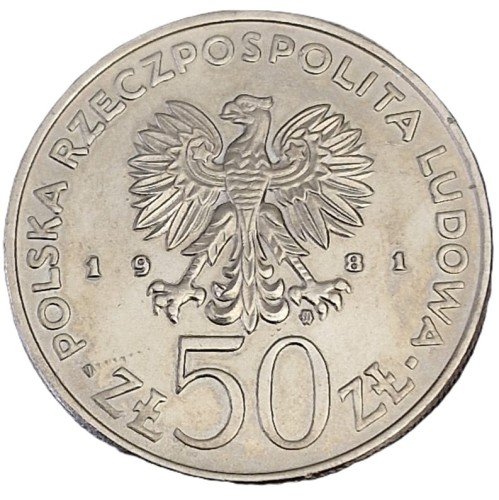 Moneta 50 zł Władysław Sikorski 1981 awers