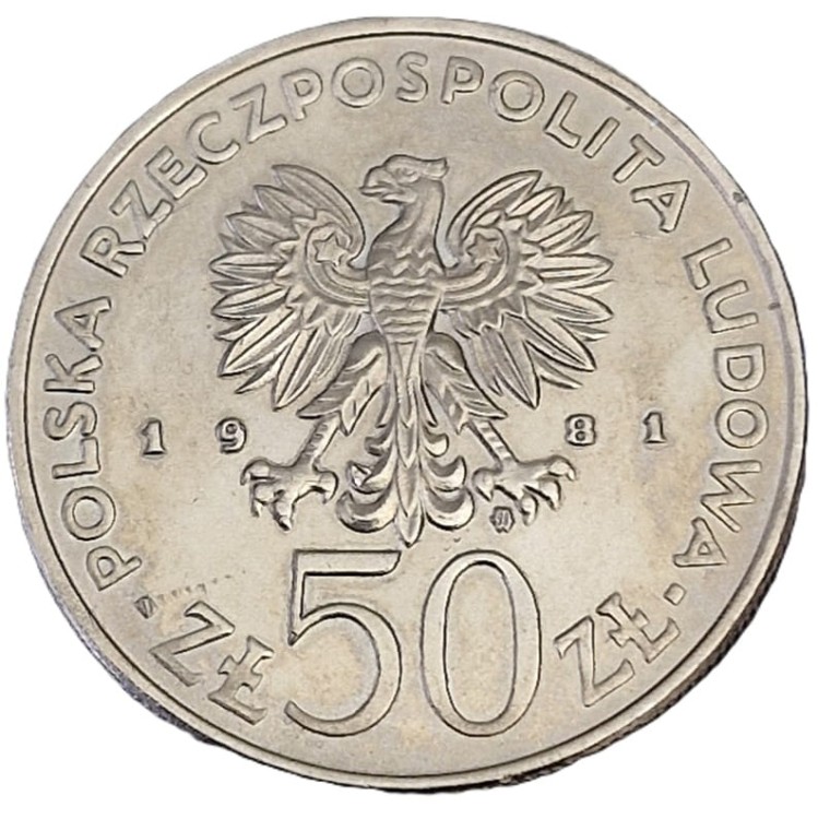 Moneta 50 zł Władysław Sikorski 1981 awers