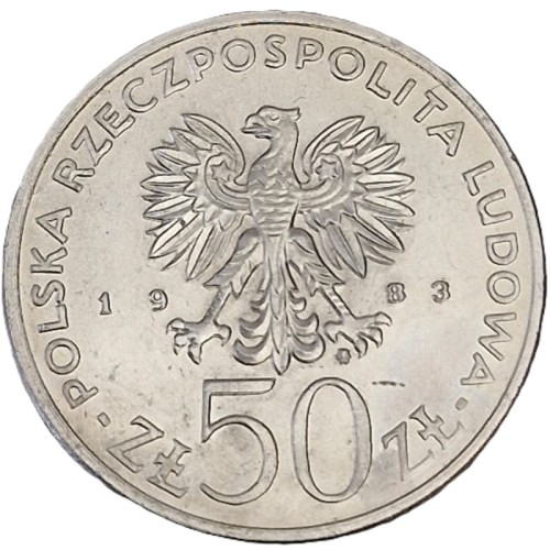 Moneta 50 zł Ignacy Łukasiewicz 1983 awers