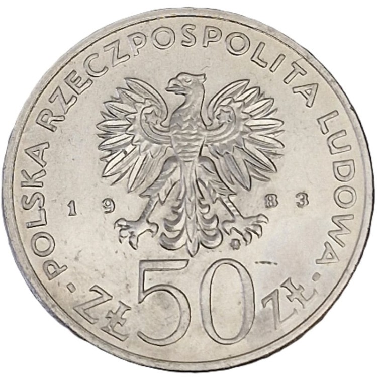 Moneta 50 zł Ignacy Łukasiewicz 1983 awers