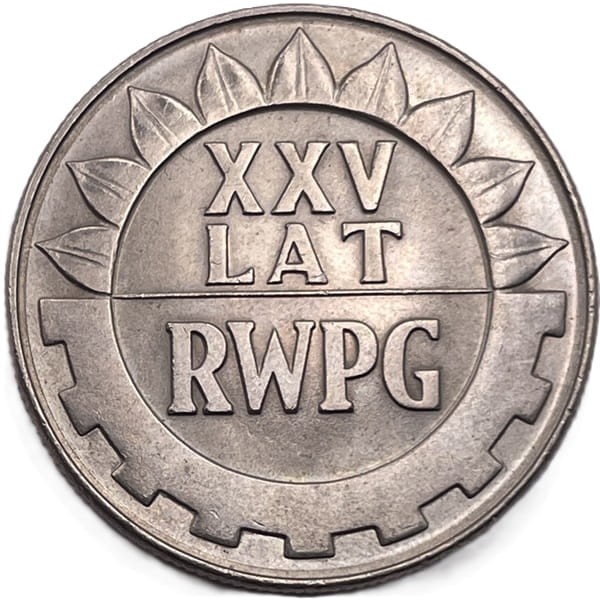 Moneta 20 zł XXV lat RWPG 1974 rewers