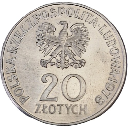 Moneta 20 zł Maria Konopnicka 1978 awers