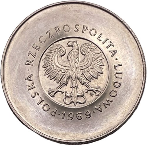 Moneta 10 zł Dwudziesta Piąta Rocznica PRL 1969 r awers