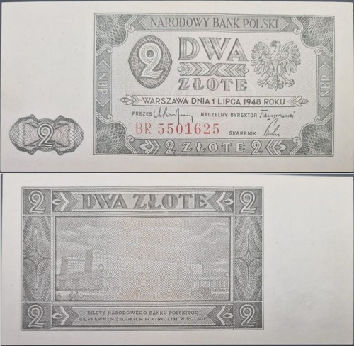 Banknot 2 złote 1948