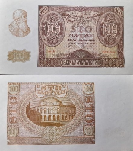 Banknot 100 zł 1940