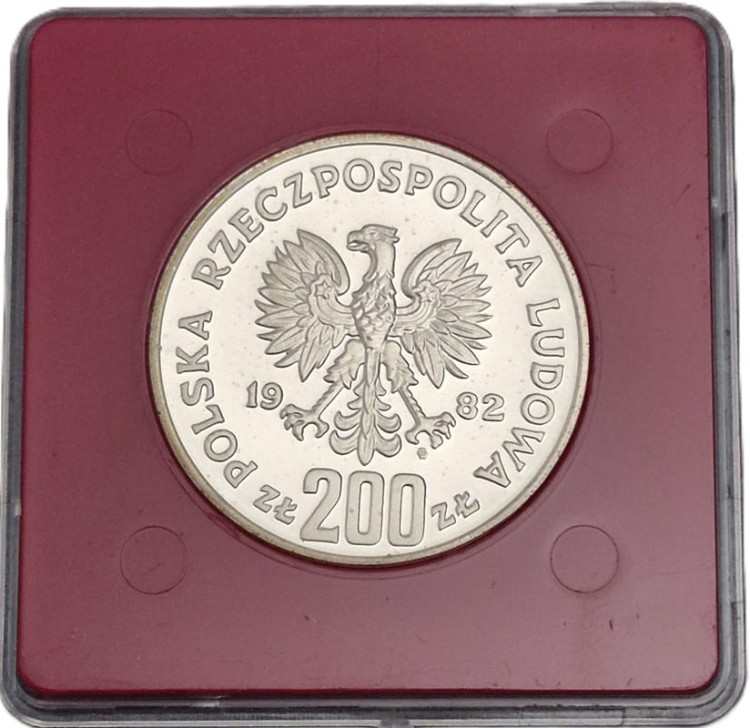 Moneta 200 zł Bolesław III Krzywousty PRÓBA 1982 awers