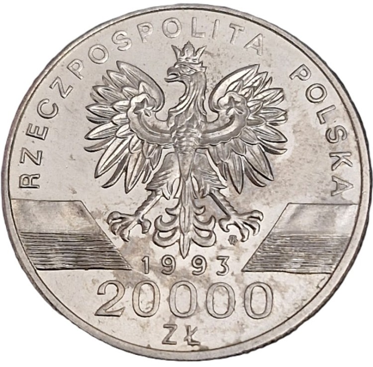 Moneta 20 000 zł Jaskółki 1993 awers