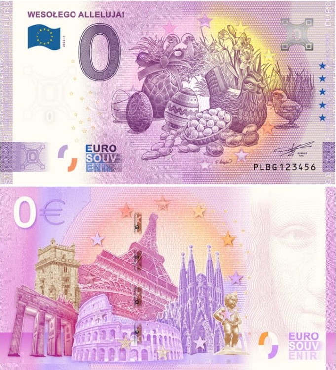 0 euro Wesołego Alleluja 2022  awers