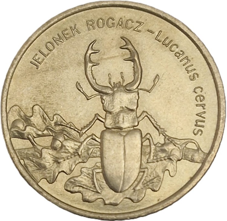 Moneta okolicznościowa 2 zł Jelonek Rogacz 1997 rewers