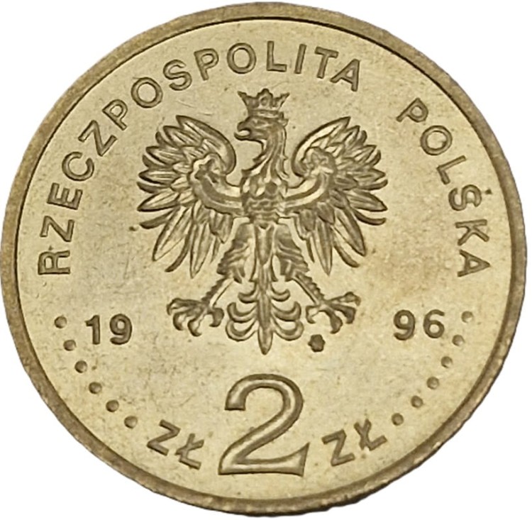 Moneta okolicznościowa 2 zł Henryk Sienkiewicz 1996 awers
