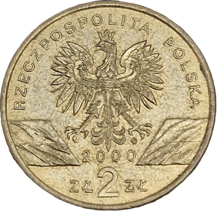 Moneta okolicznościowa 2 zł Dudek 2000 awers