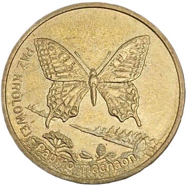 Moneta okolicznościowa 2 zł Paź Królowej 2001 rewers